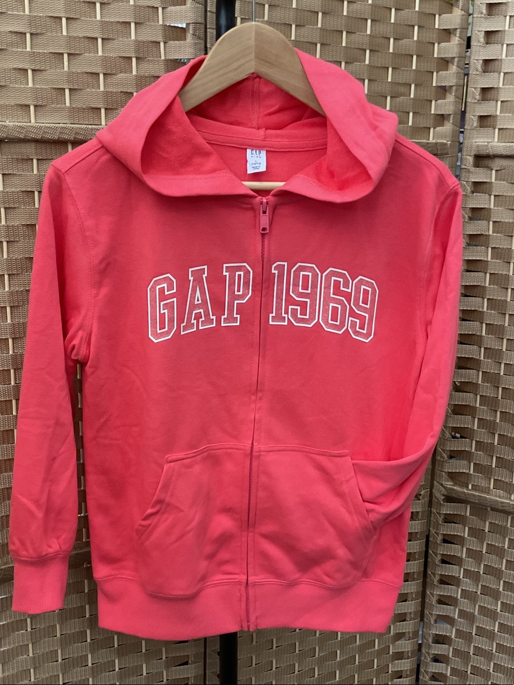 GAP Kids Coral Zip Hoodie with GAP 1969 Logo